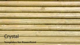  Presentation with wood log - PPT theme enhanced with background of new finished log background and a yellow colored foreground