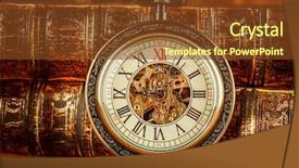  Presentation with vintage antique pocket watch vintage - Amazing PPT theme having background of old book backdrop and a tawny brown colored foreground