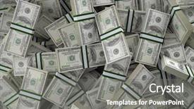  Presentation with dollar - Theme with background of pile of 100 background and a gray colored foreground