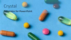  Presentation with medicament - Cool new theme with background-of-pills-tablets-vitamins backdrop and a light blue colored foreground