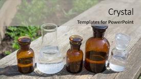  Presentation with chemical - PPT theme with background of plants fertilizer background and a  colored foreground