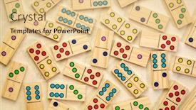  Presentation with domino - PPT theme consisting of background-of-random-wooden-domino background and a lemonade colored foreground