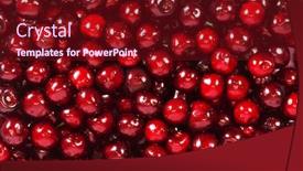  Presentation with peach and cherries - Slide set consisting of background-of-ripe-cherries background and a tawny brown colored foreground