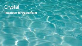  Presentation with clean water - Presentation theme having background of rippled pattern of clean water in a blue swimming pool background and a teal colored foreground