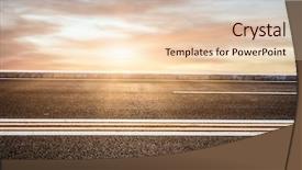  Presentation with road saftey seatbelt - PPT theme with background of road and sky background and a  colored foreground