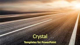  Presentation with road - Colorful slide set enhanced with background of road and sky backdrop and a tawny brown colored foreground