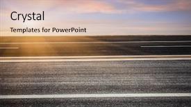  Presentation with sky - Slide deck having background of road and sky background and a lemonade colored foreground