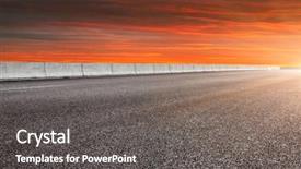  Presentation with road safety children - Colorful slide deck enhanced with background of road and sky backdrop and a dark gray colored foreground