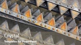  Presentation with agricultural machinery - Amazing theme having background of rusty knives for agricultural machinery backdrop and a gray colored foreground