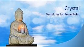  Presentation with buddha - PPT layouts consisting of background of sky and water background and a sky blue colored foreground