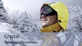  Presentation with winter sports - Amazing theme having background of snow winter backdrop and a light blue colored foreground