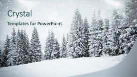  Presentation with christmas magic - Slides enhanced with background of snowy winter landscape background and a  colored foreground