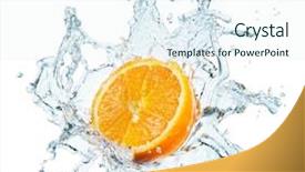  Presentation with fruit splash - Amazing slide deck having background of splash forming backdrop and a sky blue colored foreground