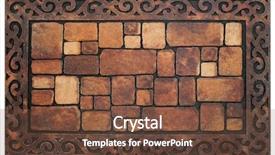  Presentation with marble tile texture stone wall - Beautiful presentation design featuring background of stone wall texture backdrop and a tawny brown colored foreground