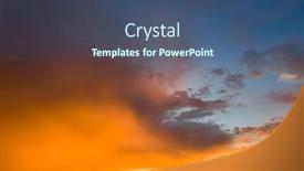  Presentation with heaven - Presentation theme featuring background-of-sunset-golden-clouds background and a ocean colored foreground