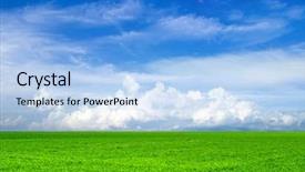  Presentation with blue sky - Audience pleasing presentation theme consisting of background of the blue sky backdrop and a light blue colored foreground