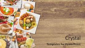  Presentation with food - Beautiful PPT layouts featuring background of the food photos backdrop and a coral colored foreground