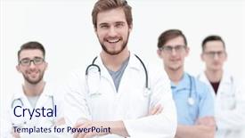  Presentation with team health - Slide set featuring background of the health care background and a sky blue colored foreground