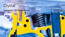  Presentation with diesel engine - Colorful presentation theme enhanced with background of the internal diesel backdrop and a light blue colored foreground