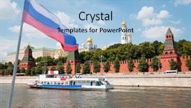  Presentation with russian - Presentation theme consisting of background of the moscow background and a light blue colored foreground