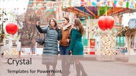  Presentation with airplane take off - Cool new theme with background of the red square backdrop and a mint green colored foreground