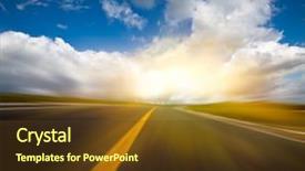  Presentation with meadow - Presentation theme having background of the road wiht background and a  colored foreground