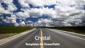  Presentation with meadow - Presentation theme having background of the road with cloud of a meadow china background and a gray colored foreground