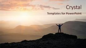  Presentation with adventure - Audience pleasing presentation theme consisting of background of the setting sun backdrop and a lemonade colored foreground