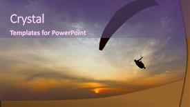  Presentation with disability sports silhouette - Presentation consisting of background of the sunset sky background and a violet colored foreground