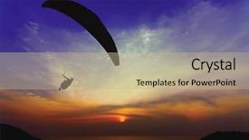  Presentation with awards curtain audience silhouette - PPT theme having background of the sunset sky background and a mint green colored foreground