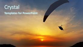  Presentation with awards curtain audience silhouette - Slide set having background of the sunset sky background and a ocean colored foreground