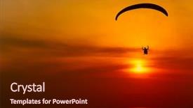  Presentation with sunset - PPT theme featuring background of the sunset sky background and a tawny brown colored foreground