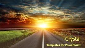  Presentation with asphalt - Cool new presentation theme with background of the sunset backdrop and a tawny brown colored foreground