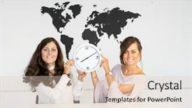  Presentation with showing world map for shipping - Theme having background of the world map background and a  colored foreground