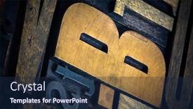  Presentation with vintage letter - PPT theme with background of vintage wooden print letter cases background and a navy blue colored foreground