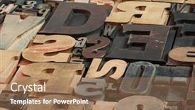  Presentation with vintage letter - Colorful PPT theme enhanced with background of vintage wooden print letter cases backdrop and a coral colored foreground