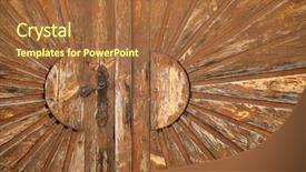  Presentation with red garage door red metal - Audience pleasing PPT layouts consisting of background of weathered wooden door backdrop and a  colored foreground