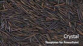  Presentation with rice grain - Presentation theme having background of wild rice grain background and a dark gray colored foreground