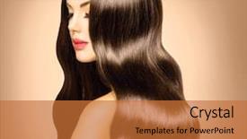  Presentation with girl model - Presentation design with background ondas - beauty model girl with long background and a red colored foreground