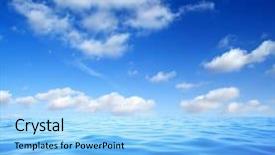  Presentation with water blue sky and peaceful - PPT layouts having background ondas - blue sea water surface background and a  colored foreground