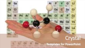  Presentation with organic chemistry - Audience pleasing theme consisting of background organic chemistry - photo of a woman holding backdrop and a coral colored foreground