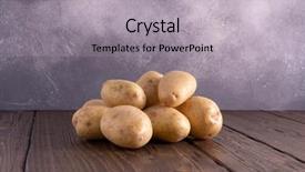  Presentation with clean - PPT theme consisting of background organic food carbs tuber background and a light gray colored foreground