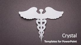  Presentation with medical caduceus - Amazing presentation theme having background paper cut of caduceus backdrop and a dark gray colored foreground