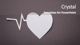  Presentation with heart valve - PPT theme consisting of background paper cut of heart background and a gray colored foreground