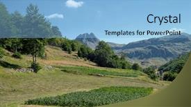  Presentation with sugarcane fields mountains landscape nature - Slides consisting of background peak of mali background and a light blue colored foreground