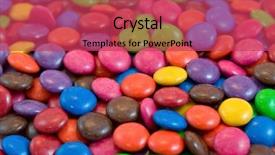  Presentation with smarties - Colorful presentation design enhanced with m m s candy - background pile of smarties chocolates backdrop and a red colored foreground