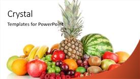  Presentation with fruits - Slide set featuring background pineapple - different fruits isolated on white background and a white colored foreground