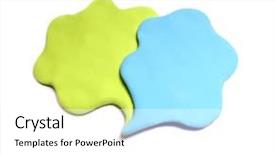  Presentation with blue green - Slide set enhanced with background plasticine banner dialog cloud background and a white colored foreground