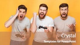  Presentation with play - Slide deck enhanced with background play games with joystick background and a  colored foreground