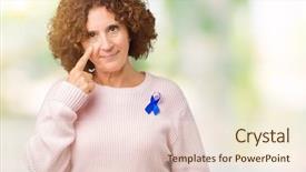  Presentation with blue ribbon bacon festival - Presentation design having background pointing to the eye background and a cream colored foreground